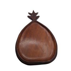 Vtg  MCM Pantalcraft Handmade Haiti Mahogany Wood Pineapple Serving Tray Platfer